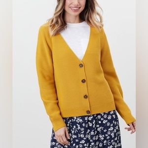 JOULES Jane Sweater Cardigan in Gold Yellow size 10
